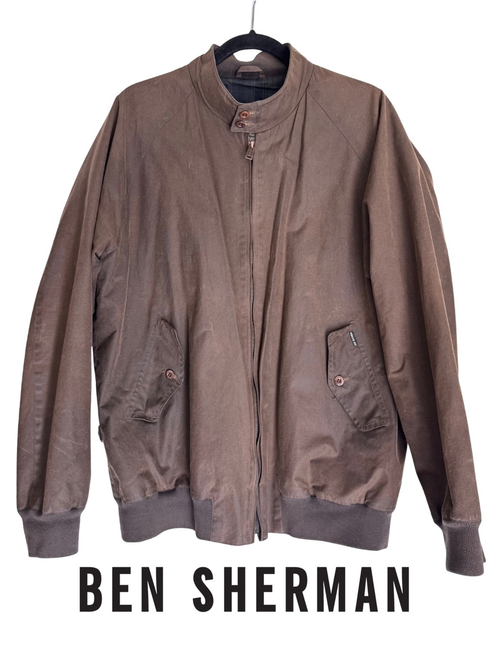 Ben Sherman Brown Distressed Bomber Jacket